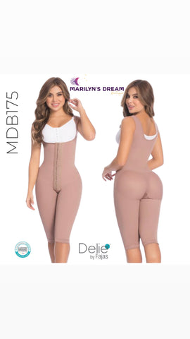 MDB175 Body Girdle up to the knee with suspenders and braless ( 3 level hooks)